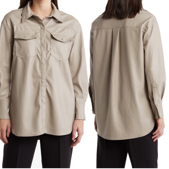 T Tahari Jackets & Blazers - T Tahari
Faux Leather
Shirt Jacket